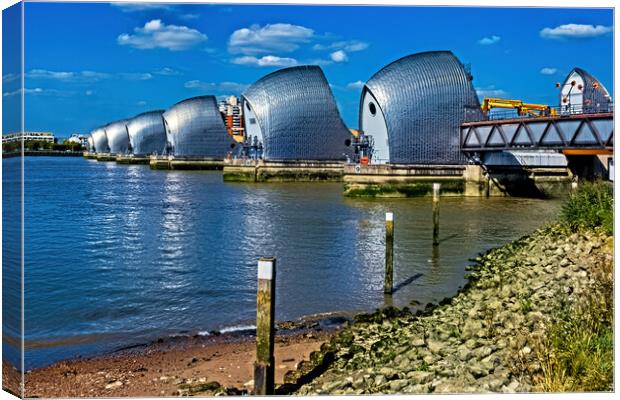 Thames Barrier Canvas Print by Joyce Storey