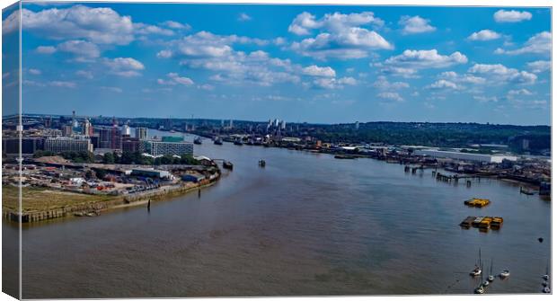 View from Emirates Air Line Canvas Print by Joyce Storey