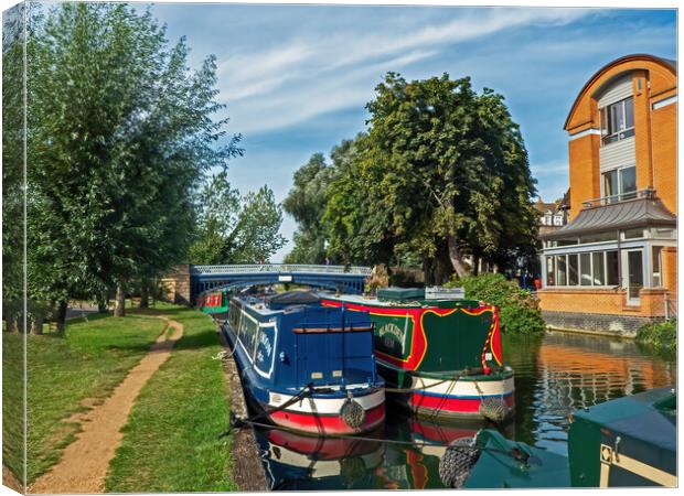 Thames Path Walk at Osney Bridge Canvas Print by Joyce Storey