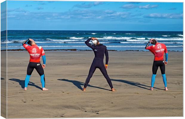 Warming up to Surf Canvas Print by Joyce Storey