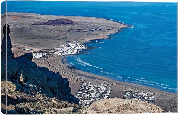 Looking down on Famara Canvas Print by Joyce Storey