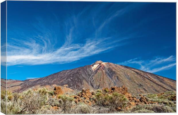 Mount Teide in March Canvas Print by Joyce Storey