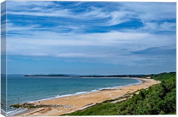 Looking west from Highcliffe Canvas Print by Joyce Storey