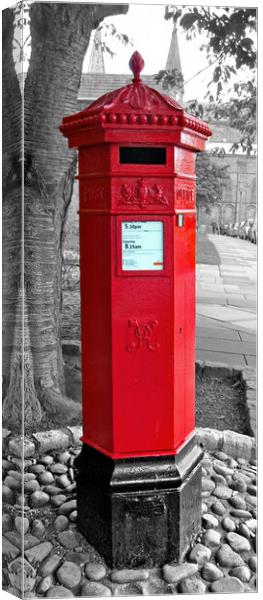 Post Box in Durham Canvas Print by Joyce Storey