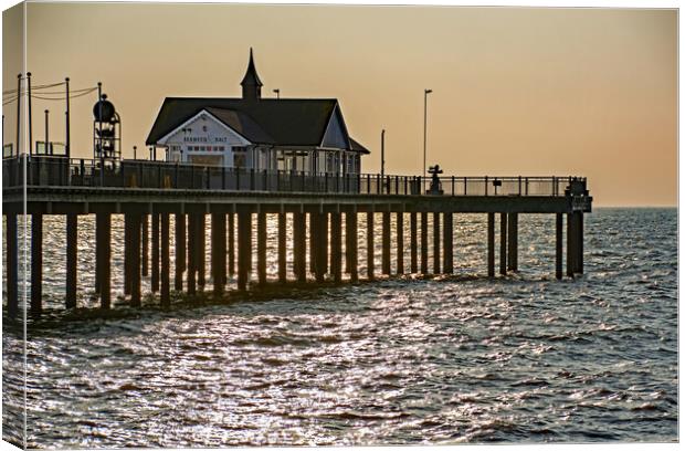 Evening time at Southwold Pier Canvas Print by Joyce Storey