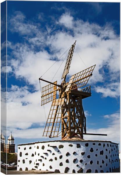 Teguise Windmill  Canvas Print by Joyce Storey