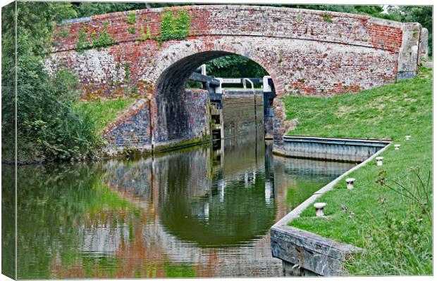 Brunsdon Lock Canvas Print by Joyce Storey