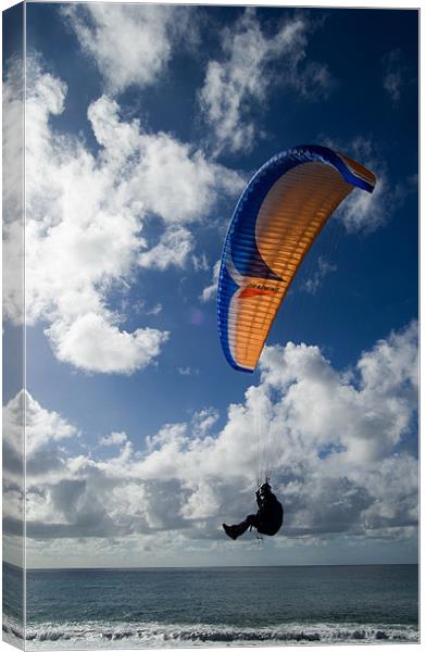 Paraglider at Puerto Naos, La Palma Canvas Print by Joyce Storey
