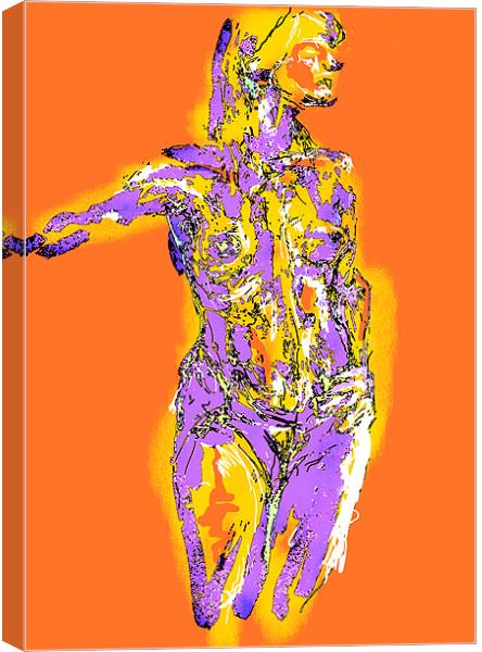 Holly -  Life drawing  in Orange Series Canvas Print by Lisa Martin