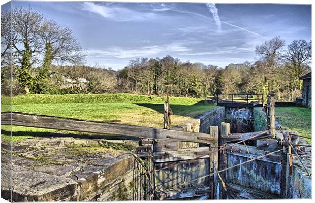 Canal Lock Canvas Print by Brian Beckett