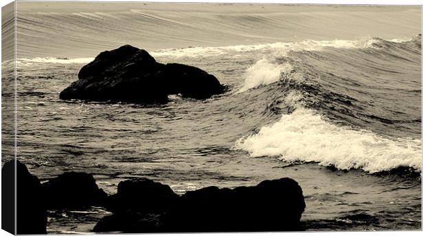 stormy waves Canvas Print by John Black