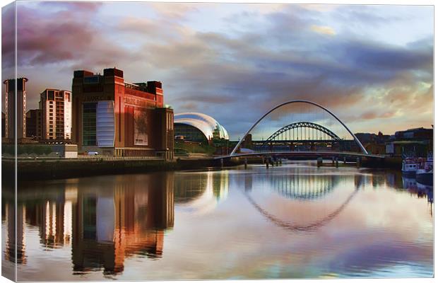 Newcastle Quayside Canvas Print by Dave Emmerson