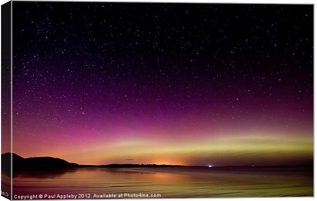 Northumberland Northern Lights Canvas Print by Paul Appleby