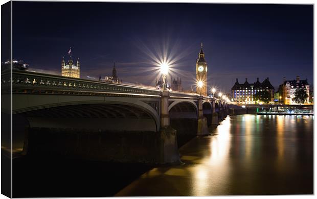 Westminster Bridge at dusk Canvas Print by Paul Appleby