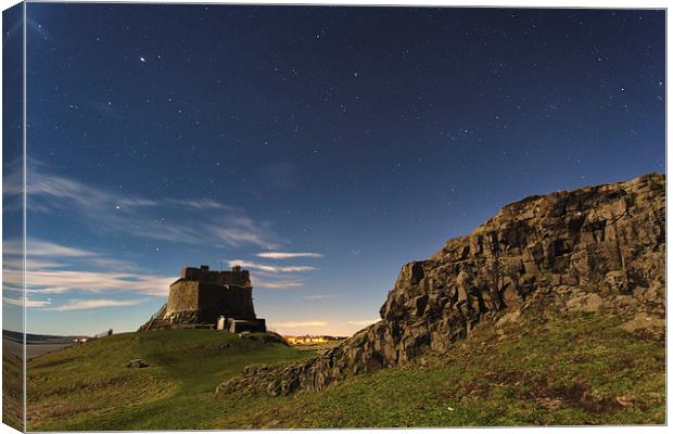 Lindisfarne - Only Moonlight Canvas Print by Paul Appleby
