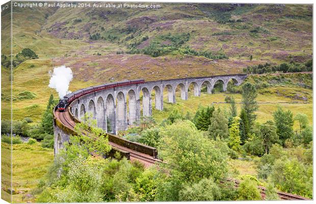  Jacobite Stream Train - Glenfinnan Viaduct Canvas Print by Paul Appleby