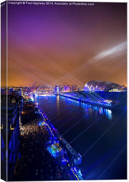  Great North Run Million Opening Ceremony - Beams Canvas Print by Paul Appleby