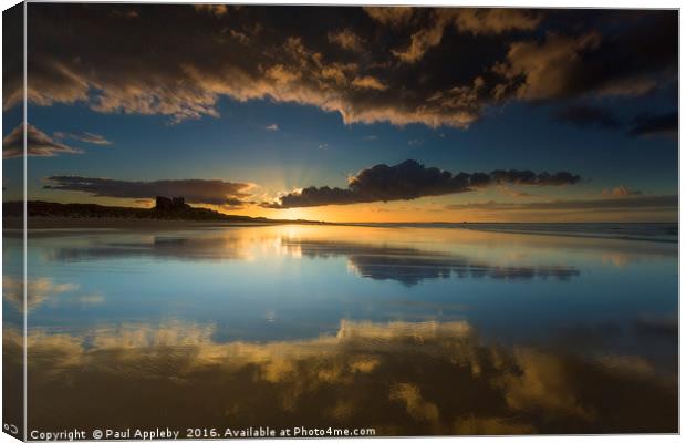  Cloud Frame Too - Bamburgh Castle, Northumberland Canvas Print by Paul Appleby