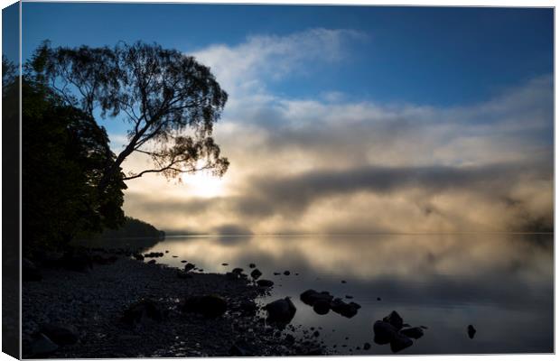 Morning Mist on Ulswater Canvas Print by Paul Appleby