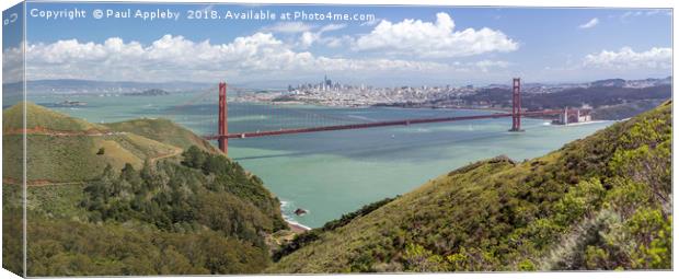 San Fransisco Panorama Canvas Print by Paul Appleby