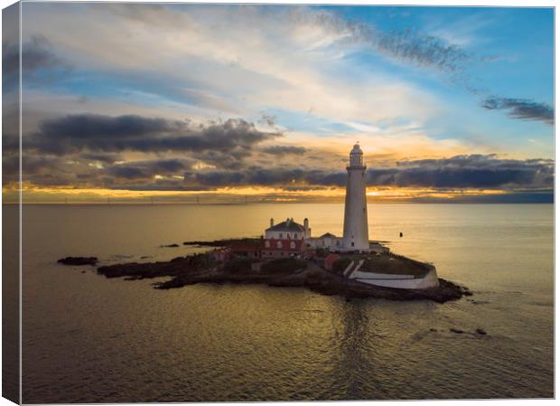 St. Mary's Lighthouse - Morning Light Canvas Print by Paul Appleby