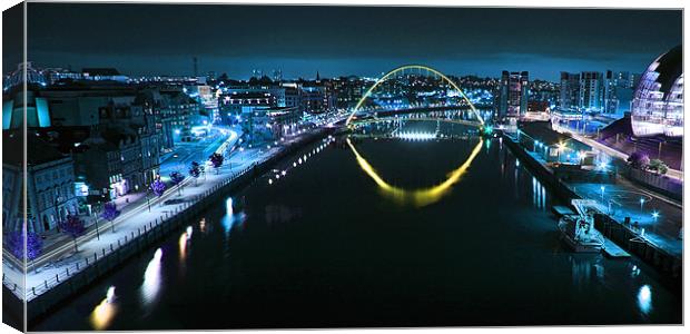 The Millennium Bridge and Quayside - Newcastle Canvas Print by Paul Appleby
