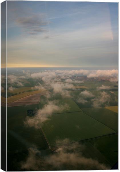 Fields Clouds and Sky Aerial Canvas Print by Ben Gordon
