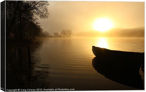 Boat at sunrise Canvas Print by Craig Coleran