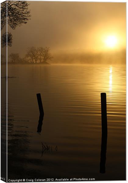 Soft ripples on misty morning water Canvas Print by Craig Coleran