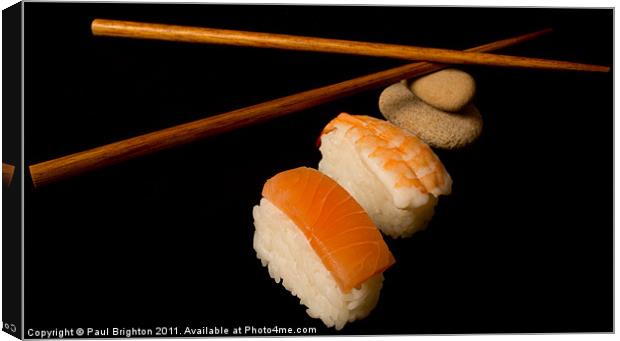 Sushi and Chopstick Canvas Print by Paul Brighton
