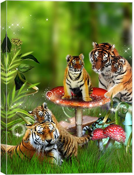 Tigers, Toadstools and Picnics - Oh My! Canvas Print by Julie Hoddinott