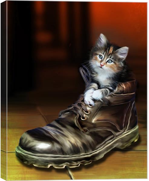 Puss in Boot Canvas Print by Julie Hoddinott