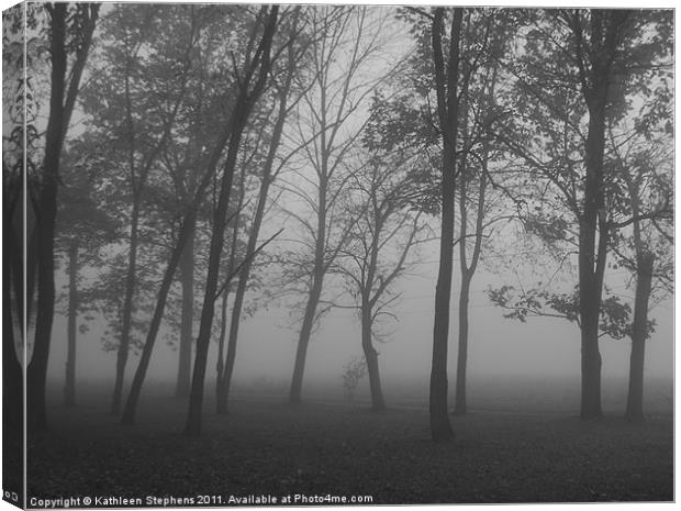 Trees in the Mist Canvas Print by Kathleen Stephens