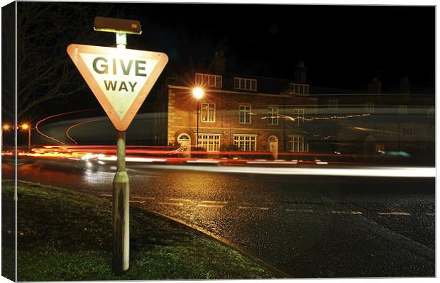 Give Way Canvas Print by Daniel Cowee