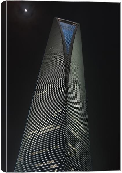 World Financial Center Shanghai Canvas Print by Thomas Stroehle