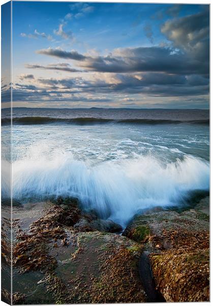 Gullane Bents Waves Breakin Canvas Print by Keith Thorburn EFIAP/b