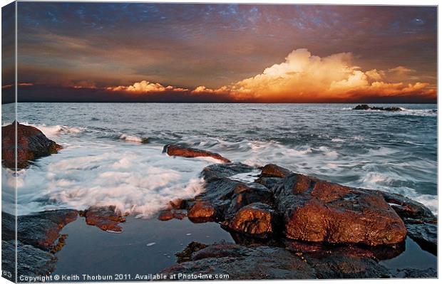 Dunbar Evening Sea Waves Canvas Print by Keith Thorburn EFIAP/b