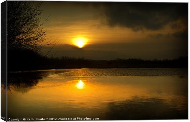 Musselburgh Lagoons Sunset Canvas Print by Keith Thorburn EFIAP/b