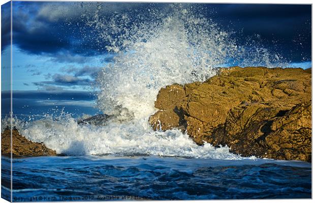 Gullane Wave Breakers Canvas Print by Keith Thorburn EFIAP/b