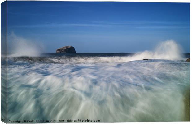 Bass Rock from Tantallon Beach Canvas Print by Keith Thorburn EFIAP/b