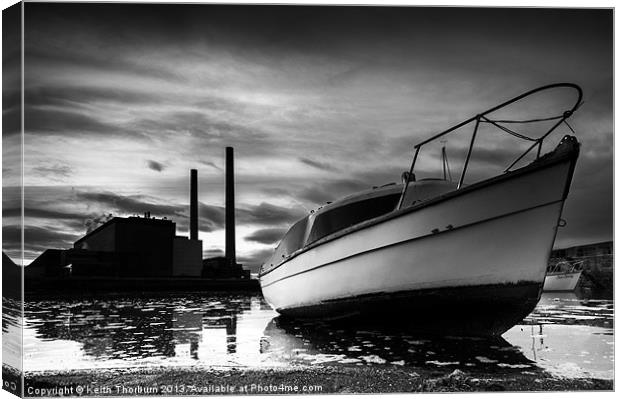 Boat at Power Station Canvas Print by Keith Thorburn EFIAP/b