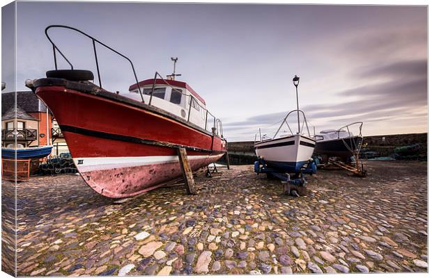 Boats on Dunbar Harbour Canvas Print by Keith Thorburn EFIAP/b