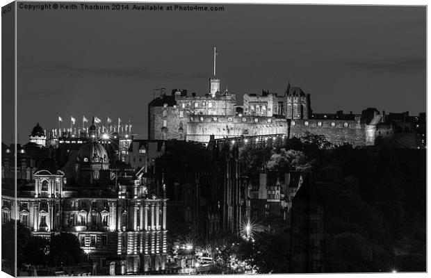 Edinburgh Castle Evening Canvas Print by Keith Thorburn EFIAP/b