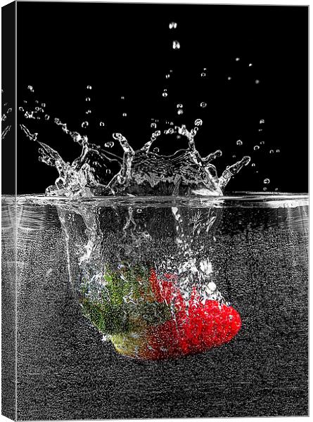 Strawberry Splash Canvas Print by Keith Thorburn EFIAP/b