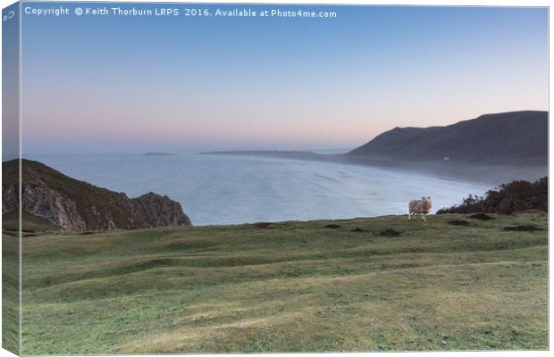 Llangenntih Beach               Canvas Print by Keith Thorburn EFIAP/b