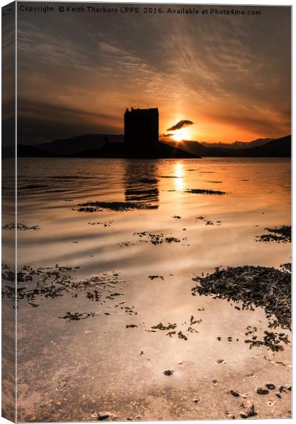 Castle Stalker at Sunset Canvas Print by Keith Thorburn EFIAP/b