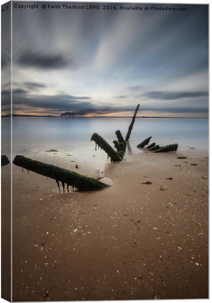 Longniddry Shipwreck Sunset Canvas Print by Keith Thorburn EFIAP/b