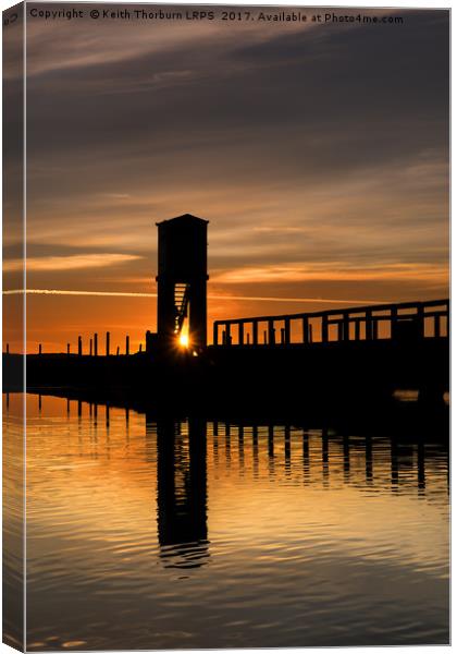 Lindisfarne Causeway Sunrise Canvas Print by Keith Thorburn EFIAP/b