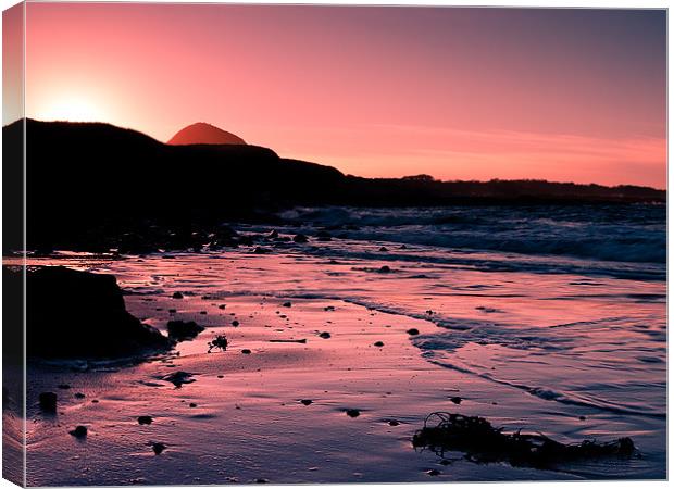 Sunset over Berwick Law Canvas Print by Keith Thorburn EFIAP/b