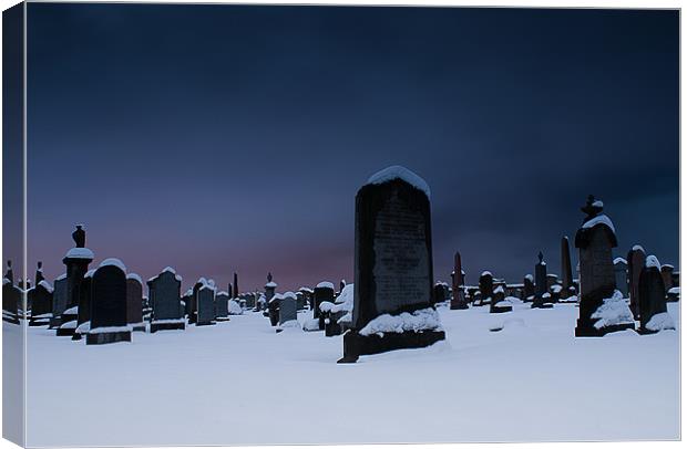 Snowy Gravestones Canvas Print by Keith Thorburn EFIAP/b
